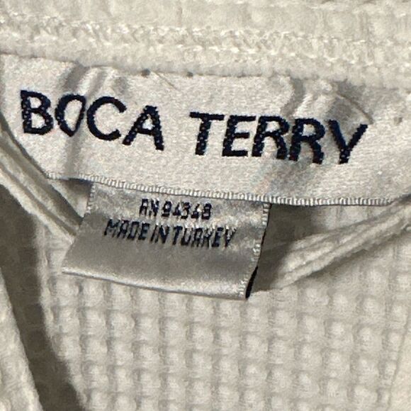 Vintage Orient Lines Cruise Ship Boca Terry White Cotton Waffle Spa Robe o/s - Picture 6 of 7